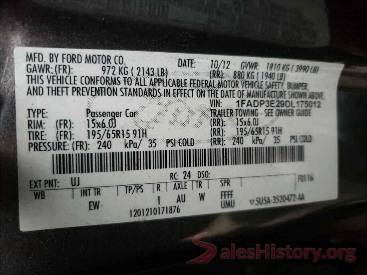 3KPA35AB6JE091907 2013 FORD FOCUS