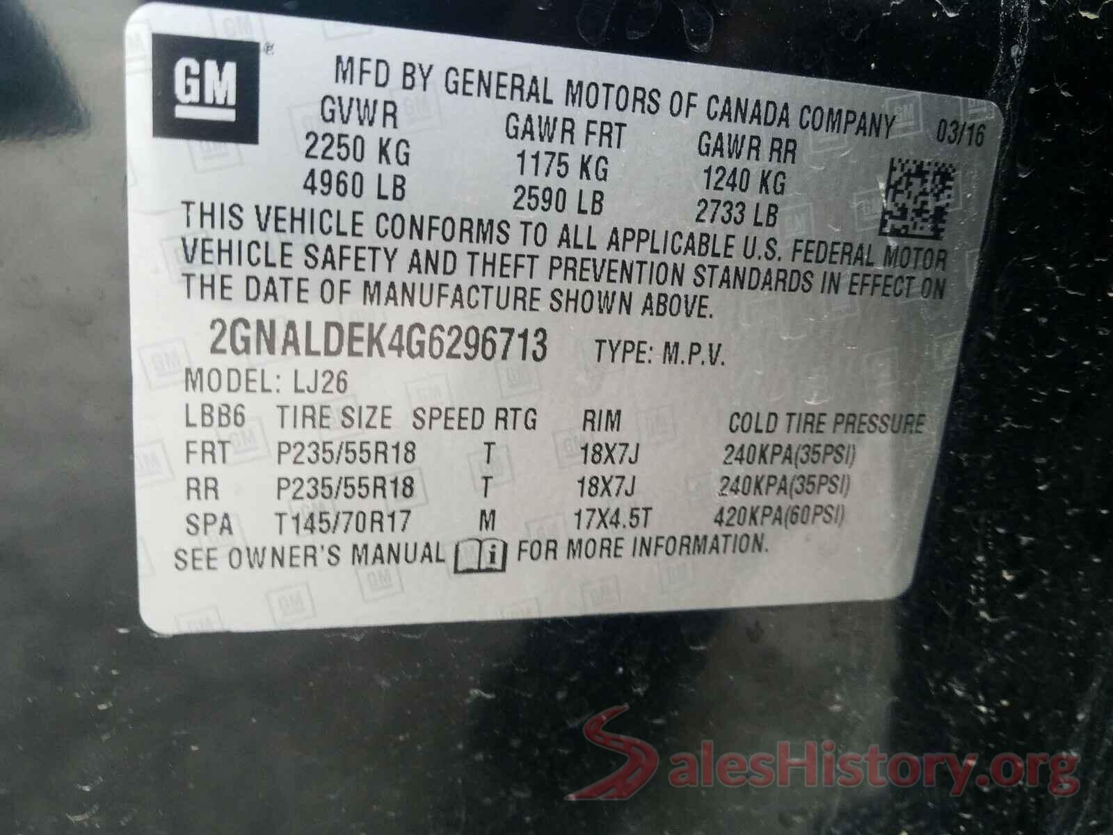 2GNALDEK4G6296713 2016 CHEVROLET EQUINOX