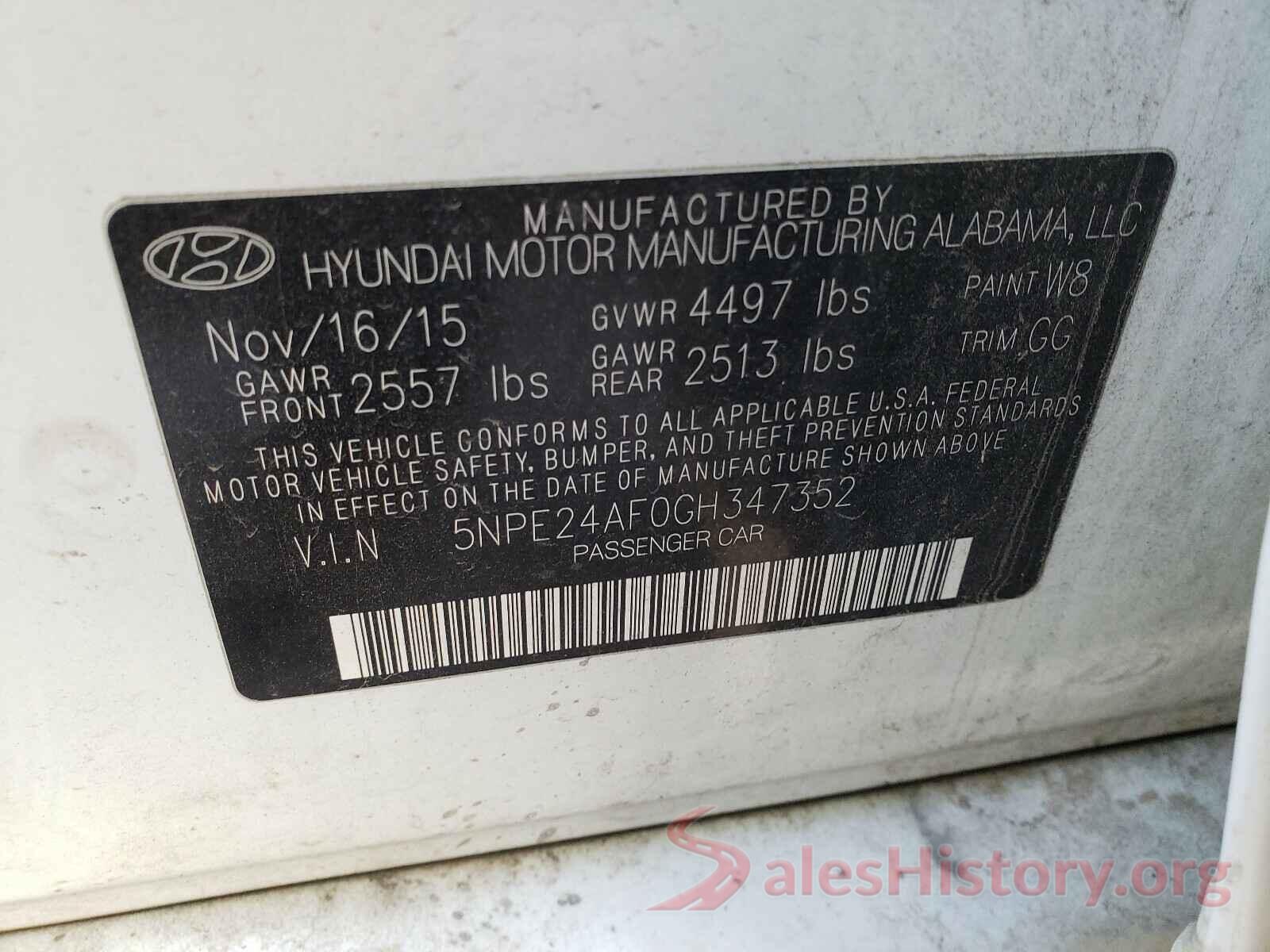 5TFAW5F12JX705892 2016 HYUNDAI SONATA