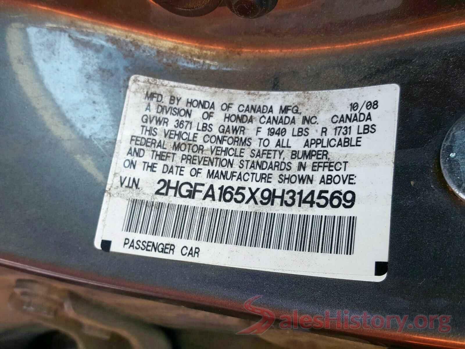 5NPE34AB1JH660752 2009 HONDA CIVIC