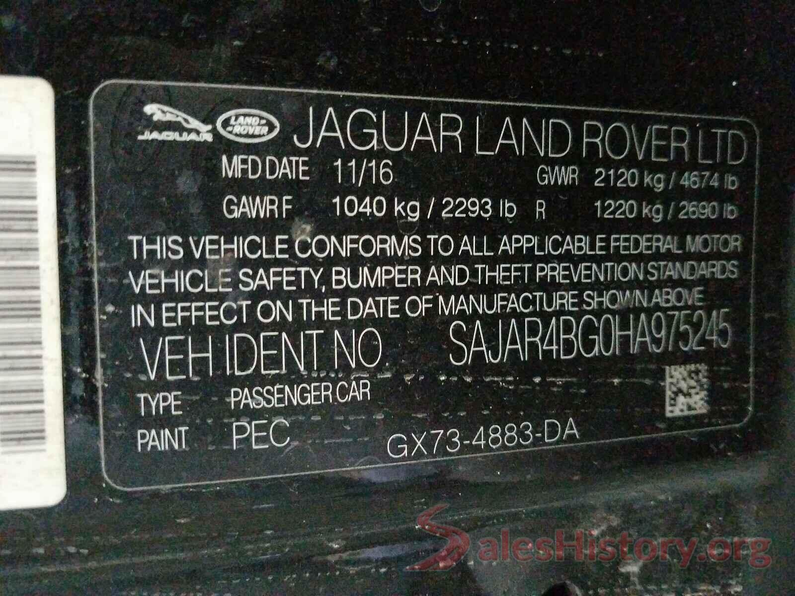 SAJAR4BG0HA975245 2017 JAGUAR XE