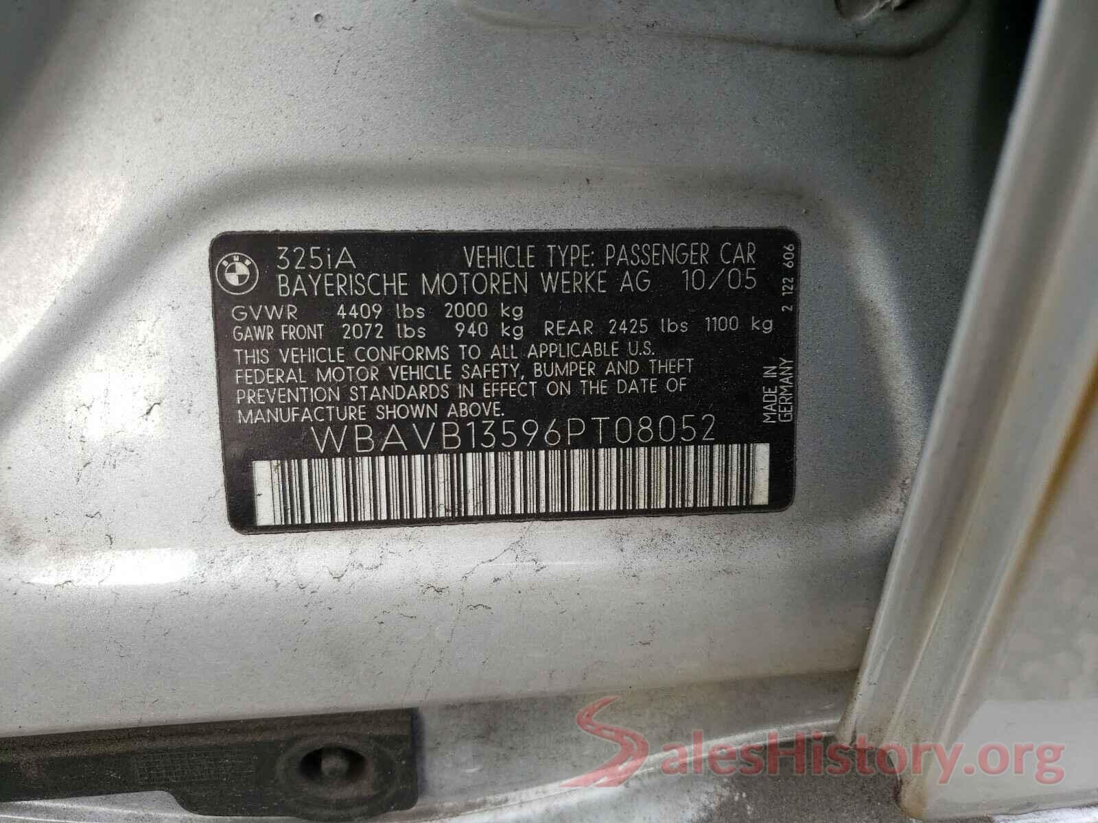 1HGCV1F39JA228307 2006 BMW 3 SERIES