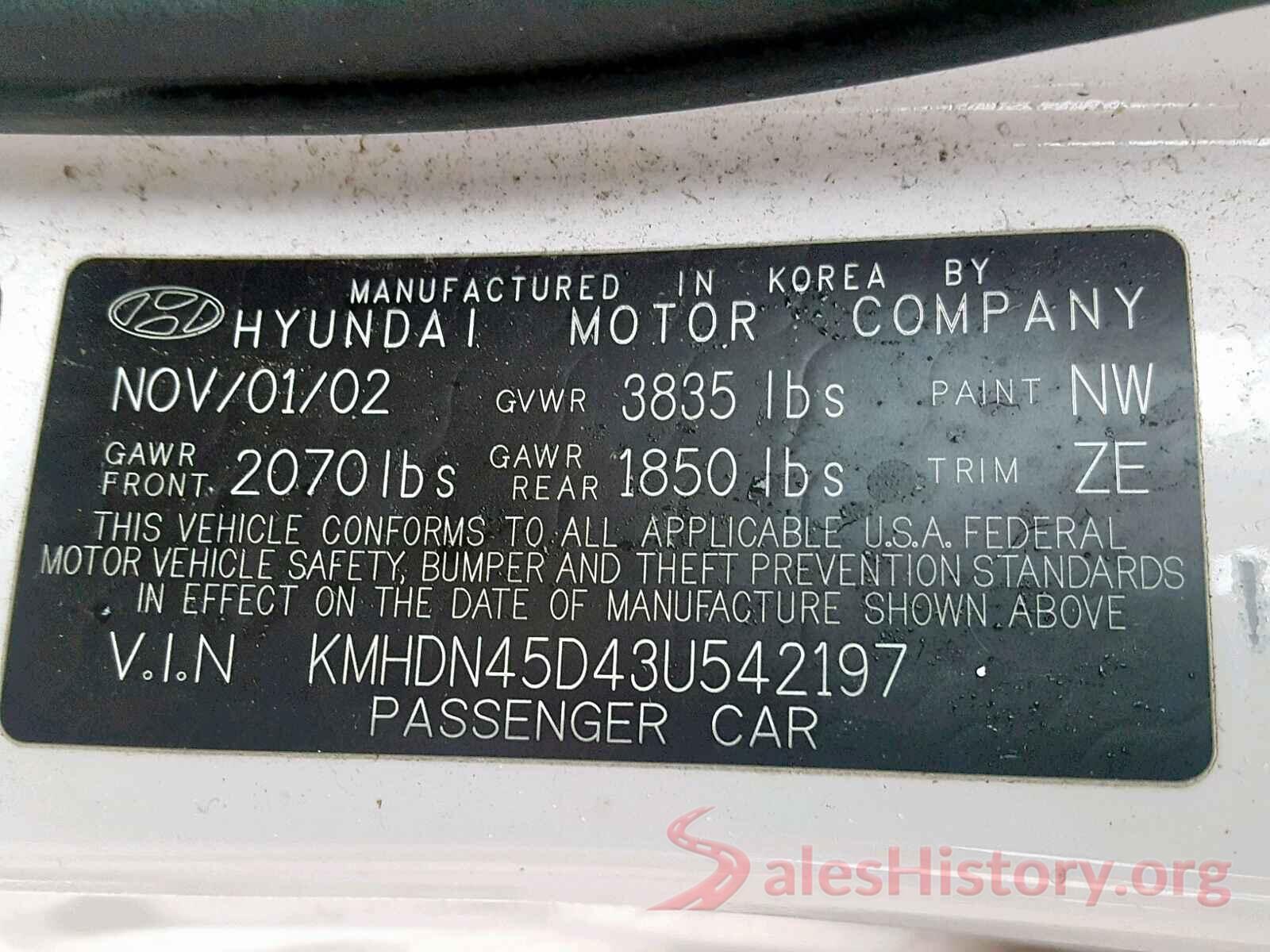 KNDCB3LC0L5393150 2003 HYUNDAI ELANTRA