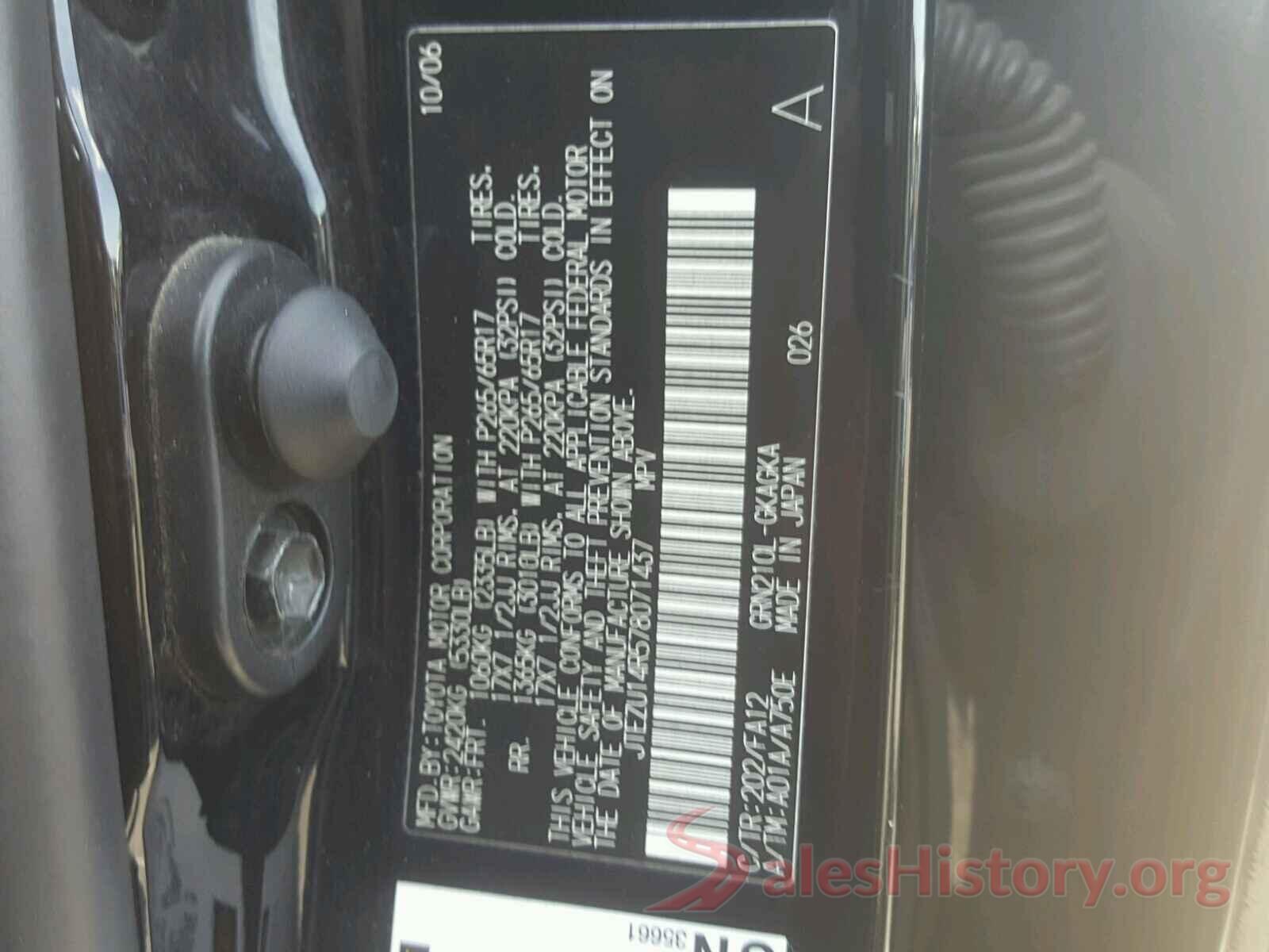 2T3W1RFV3MC088267 2007 TOYOTA 4RUNNER