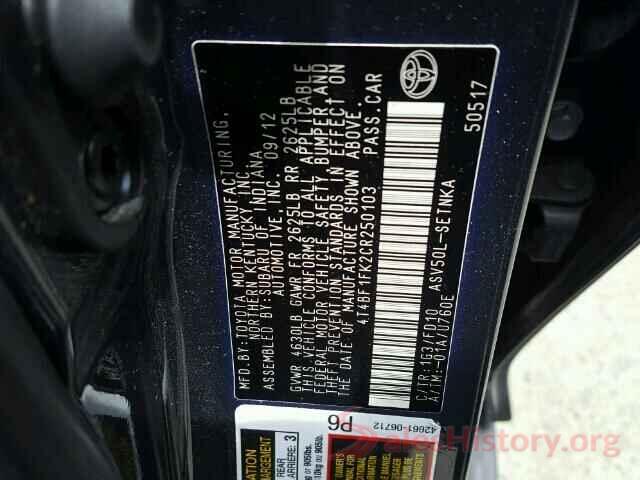 5TDZZRFH5JS252095 2012 TOYOTA CAMRY