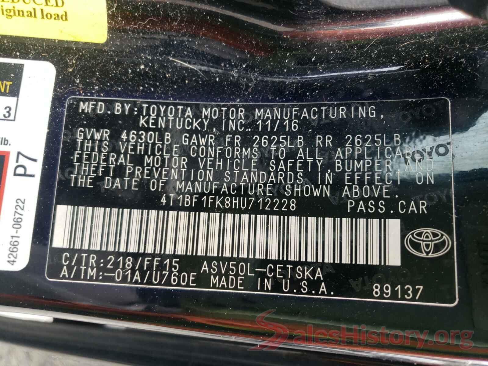 4T1BF1FK8HU712228 2017 TOYOTA CAMRY