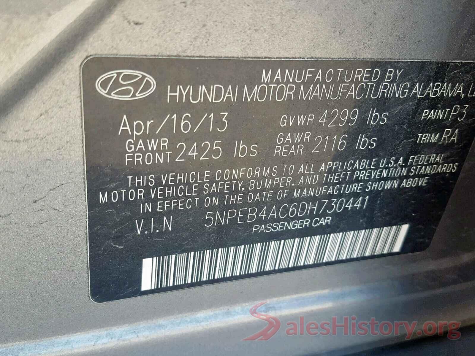 3N1AB8BV7MY233183 2013 HYUNDAI SONATA