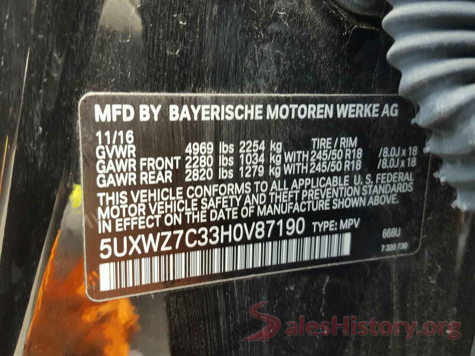 1G1FY6S02M4112597 2017 BMW X3