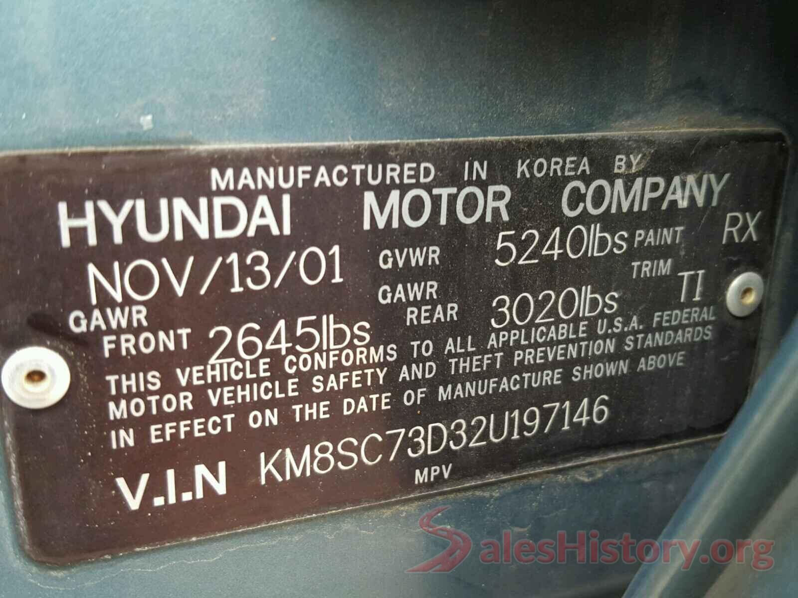 2T3H1RFV3MW130766 2002 HYUNDAI SANTA FE