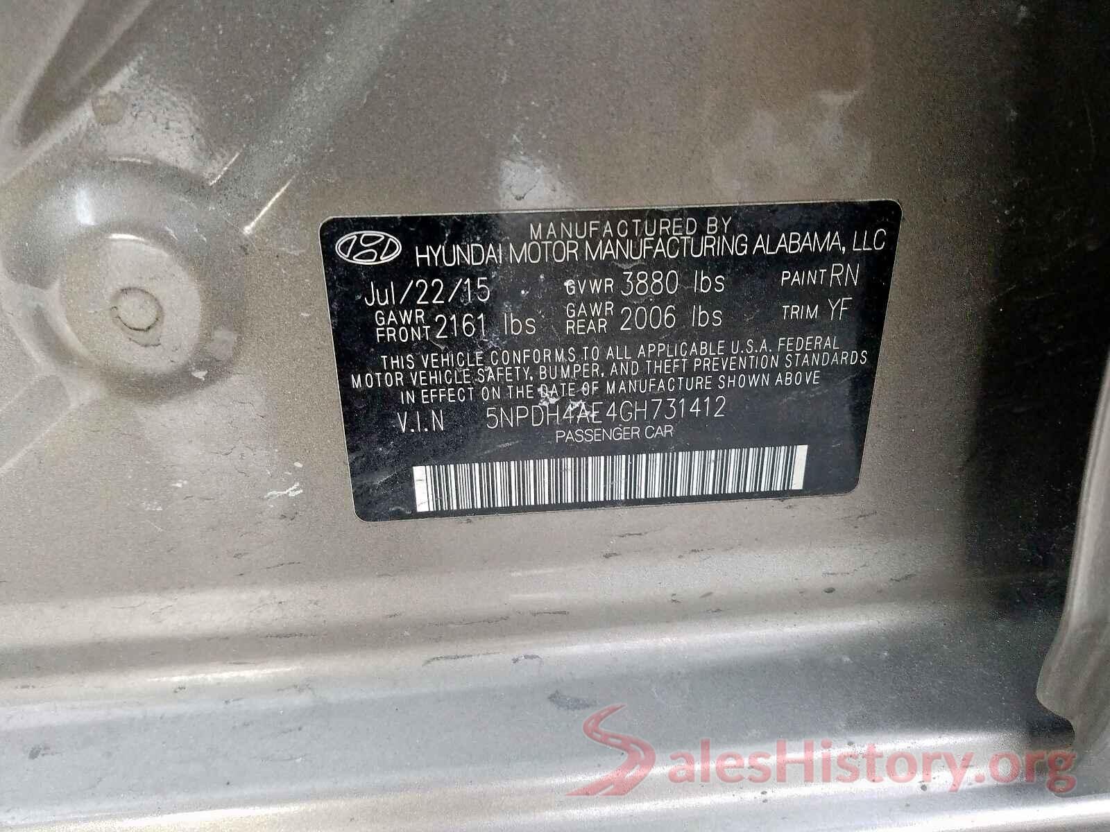 3KPF24AD1ME269988 2016 HYUNDAI ELANTRA