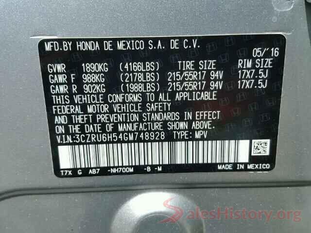 3VV3B7AX9LM101620 2016 HONDA HR-V