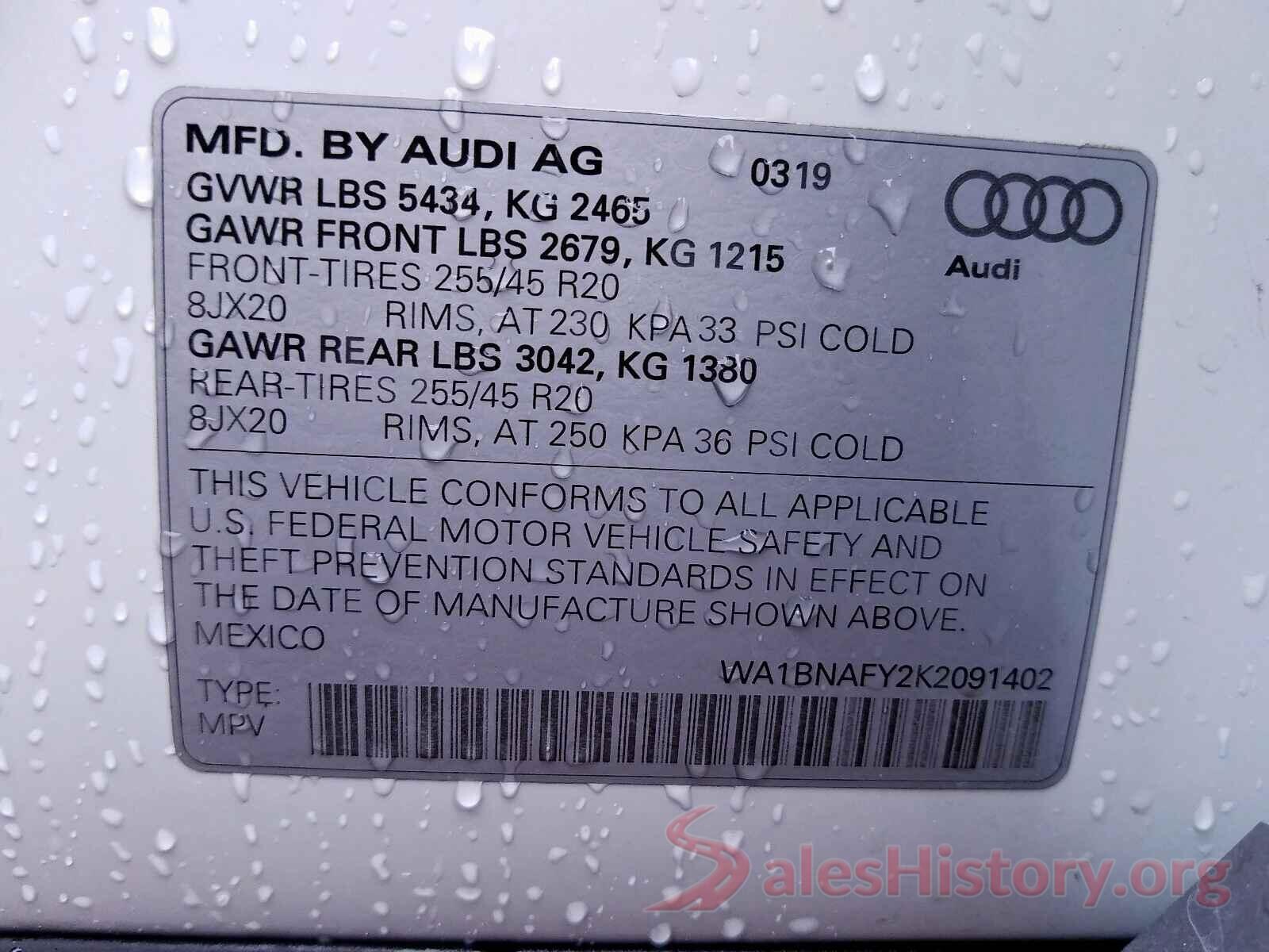 5YFBURHE3KP858282 2019 AUDI Q5