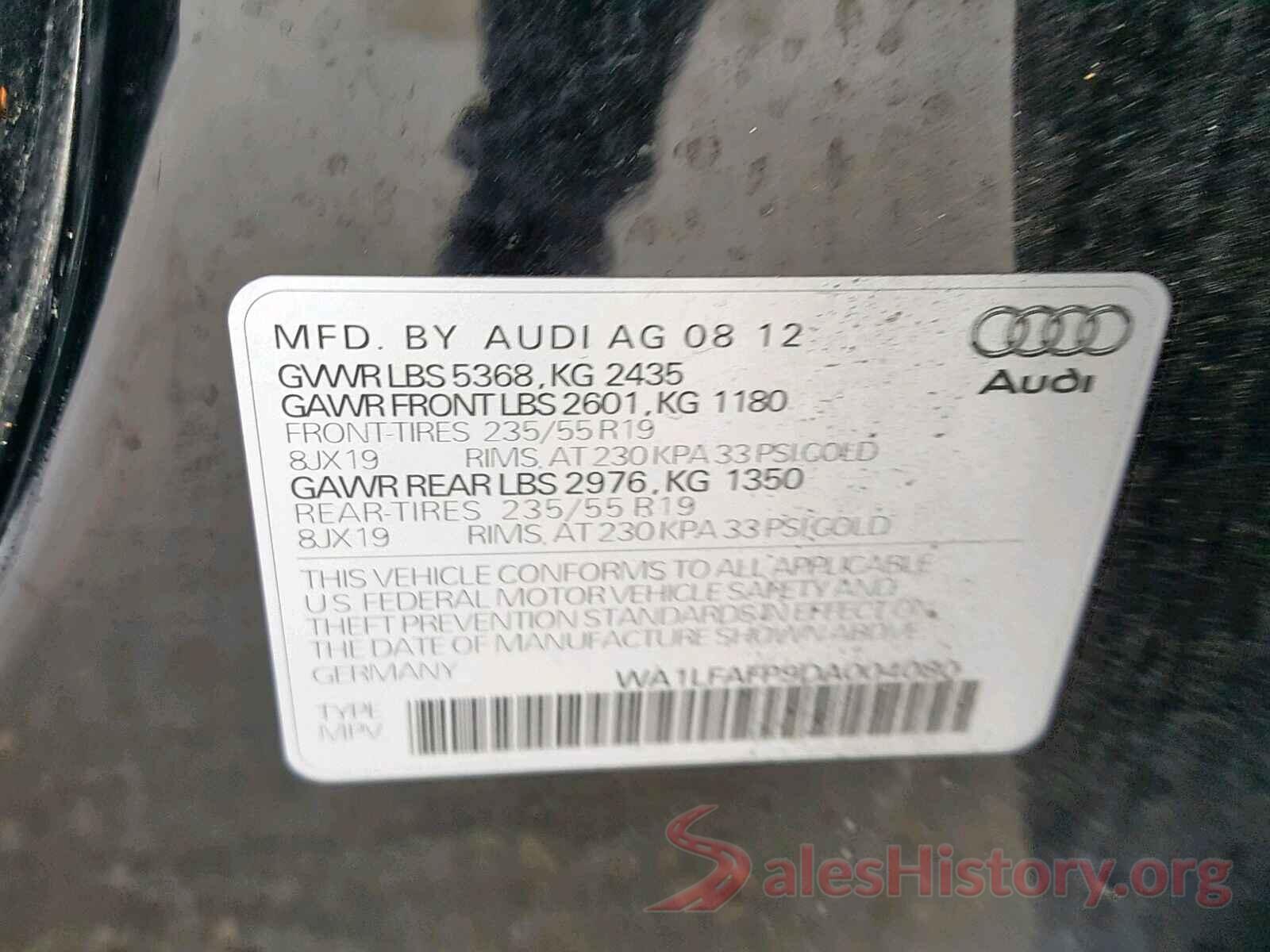 2C3CDXJG4JH136123 2013 AUDI Q5