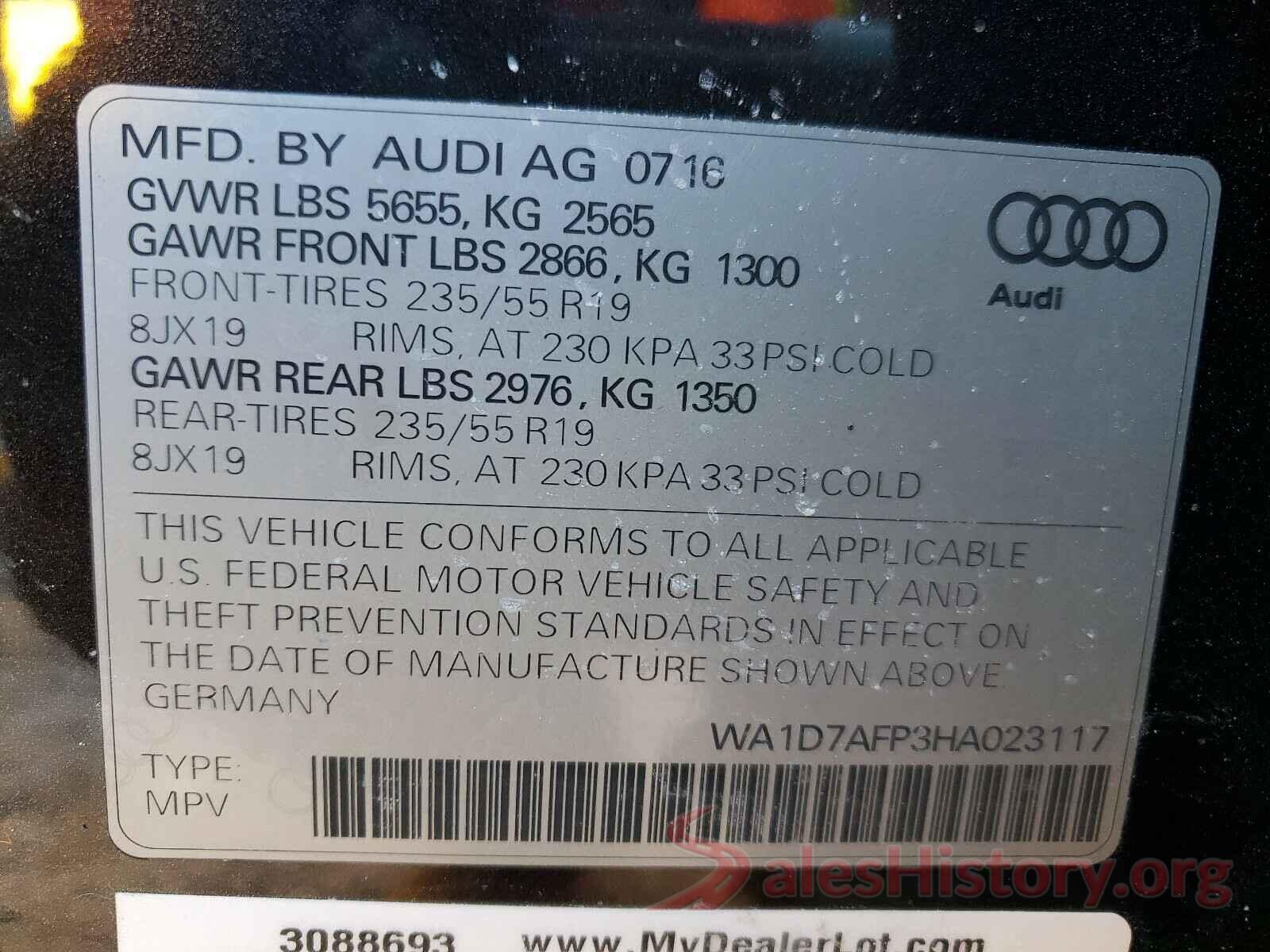 WA1D7AFP3HA023117 2017 AUDI Q5