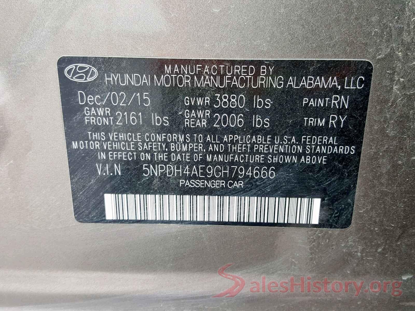 JM1BM1U79G1283934 2016 HYUNDAI ELANTRA