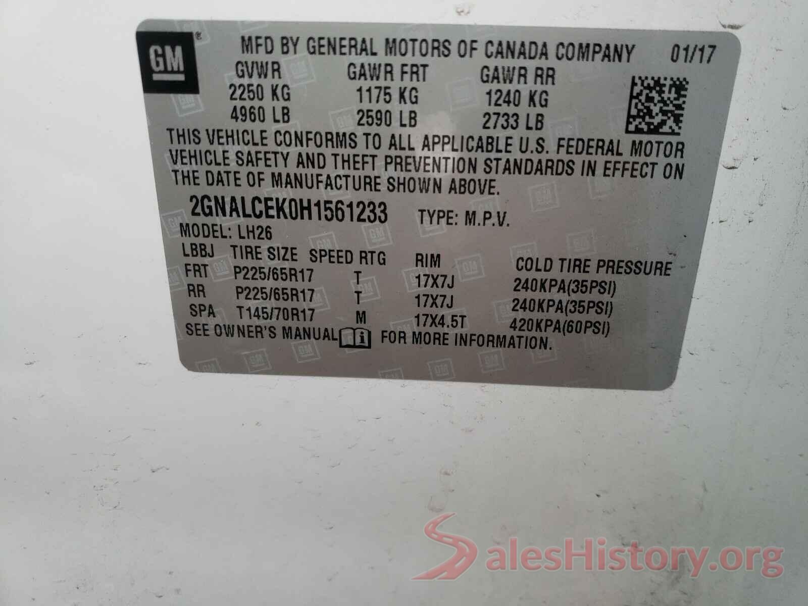 2GNALCEK0H1561233 2017 CHEVROLET EQUINOX