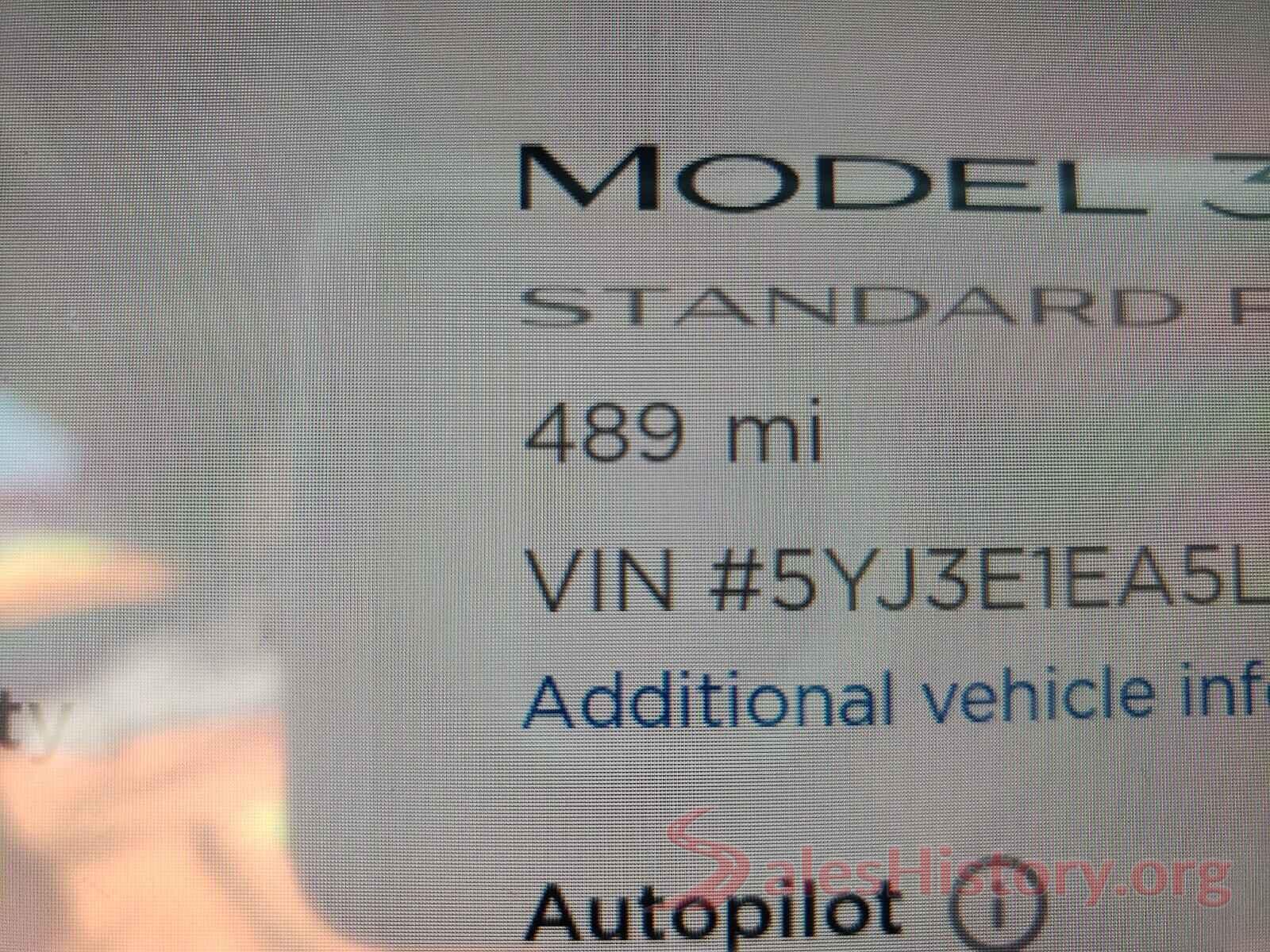 5YJ3E1EA5LF799463 2020 TESLA MODEL 3