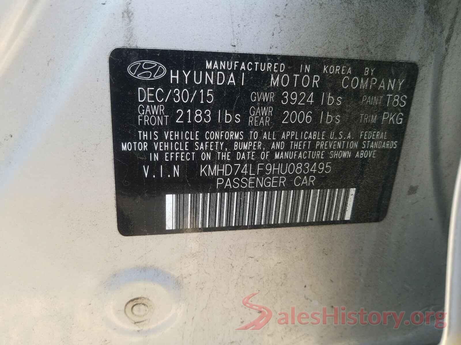 KMHD74LF9HU083495 2017 HYUNDAI ELANTRA