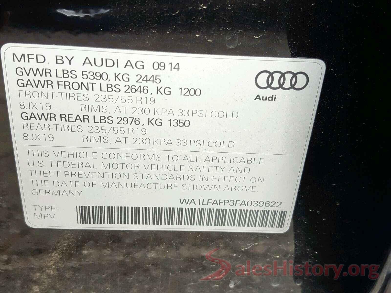 3N1AB7AP8HY211700 2015 AUDI Q5