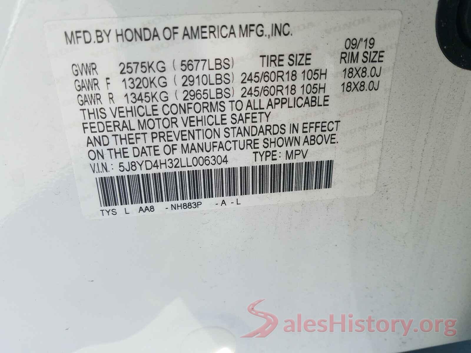 1N4AL3AP7JC260572 2020 ACURA MDX