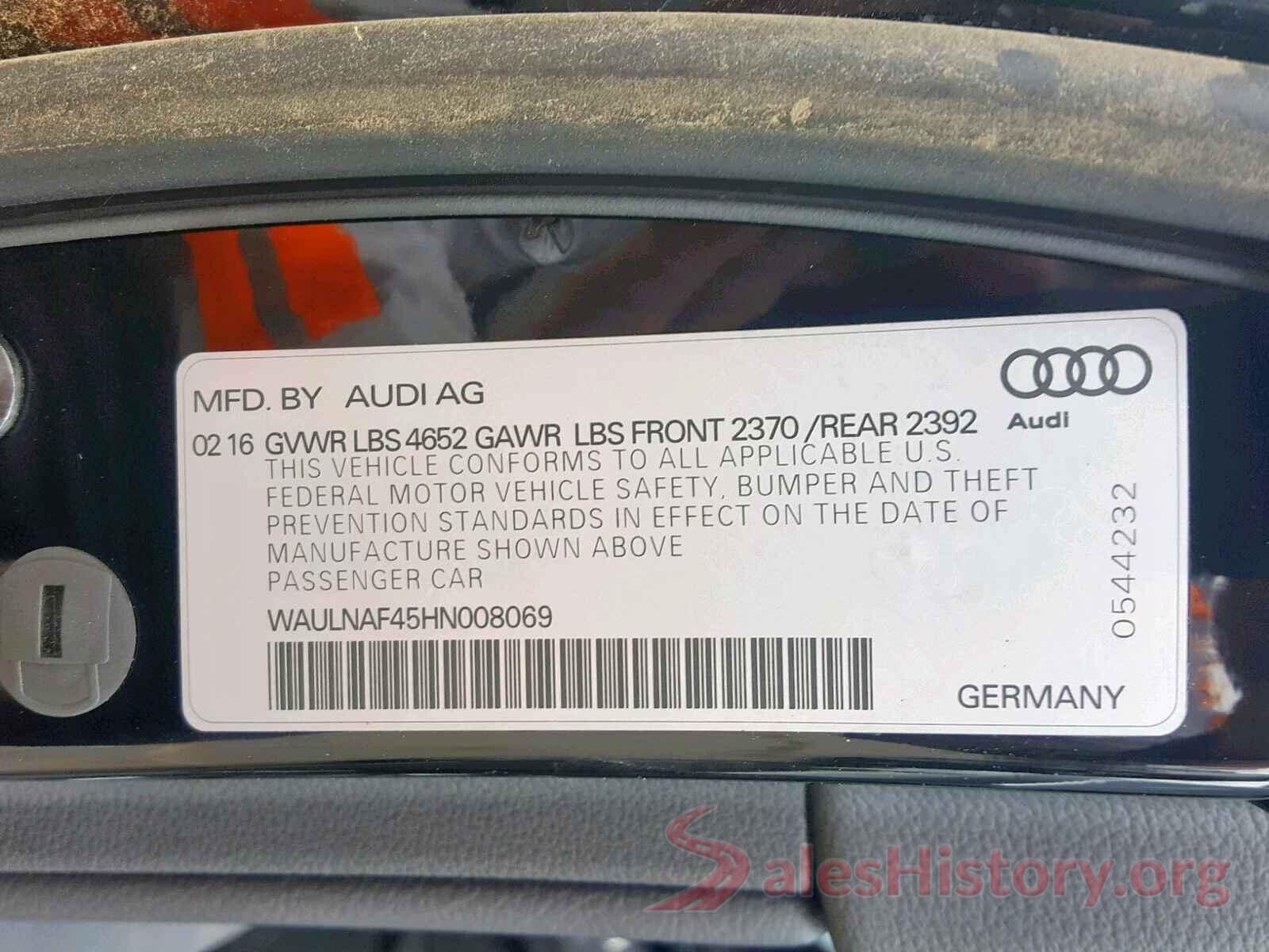 55SWF4JB3HU197192 2017 AUDI A4