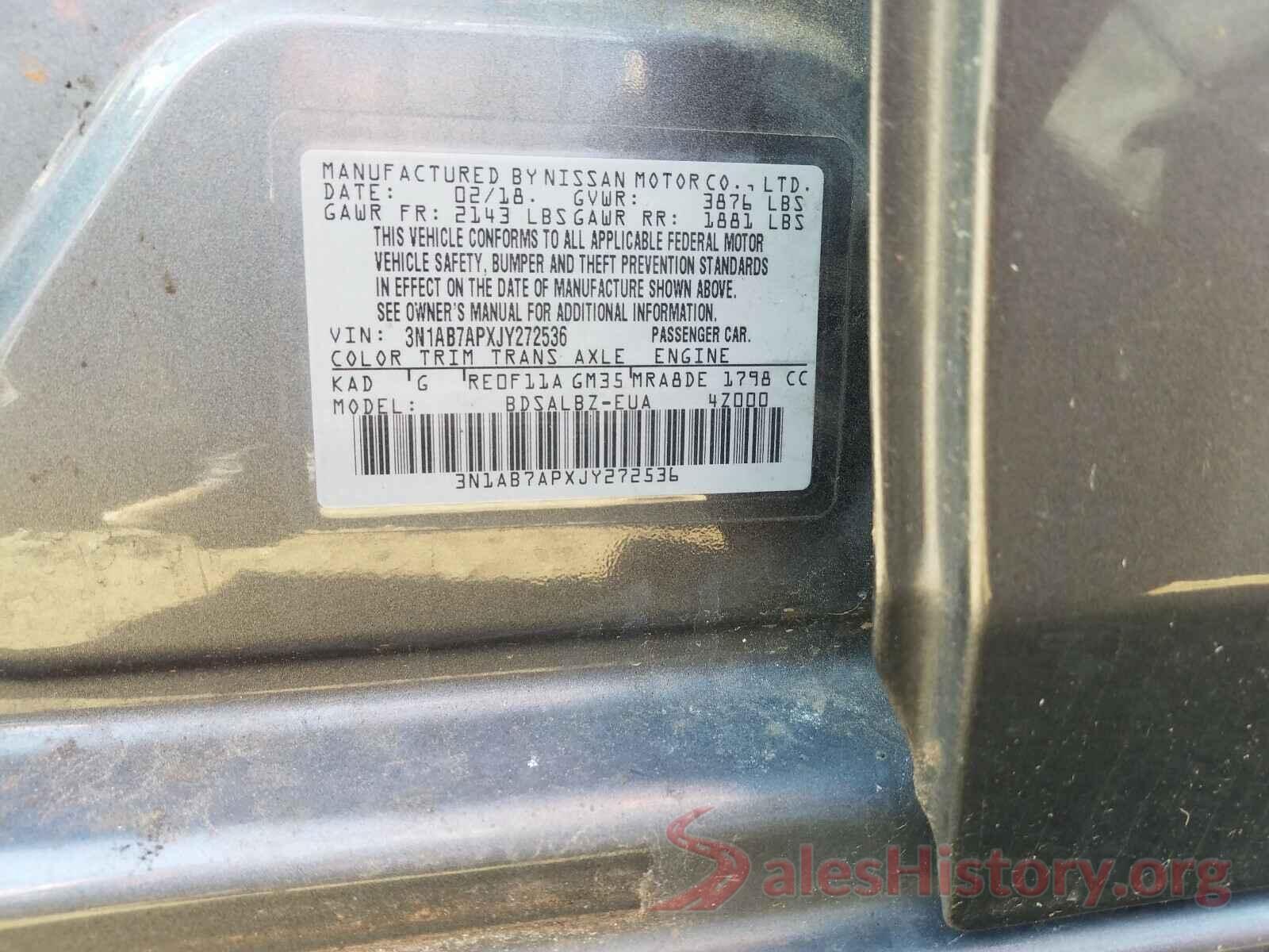 3N1AB7APXJY272536 2018 NISSAN SENTRA