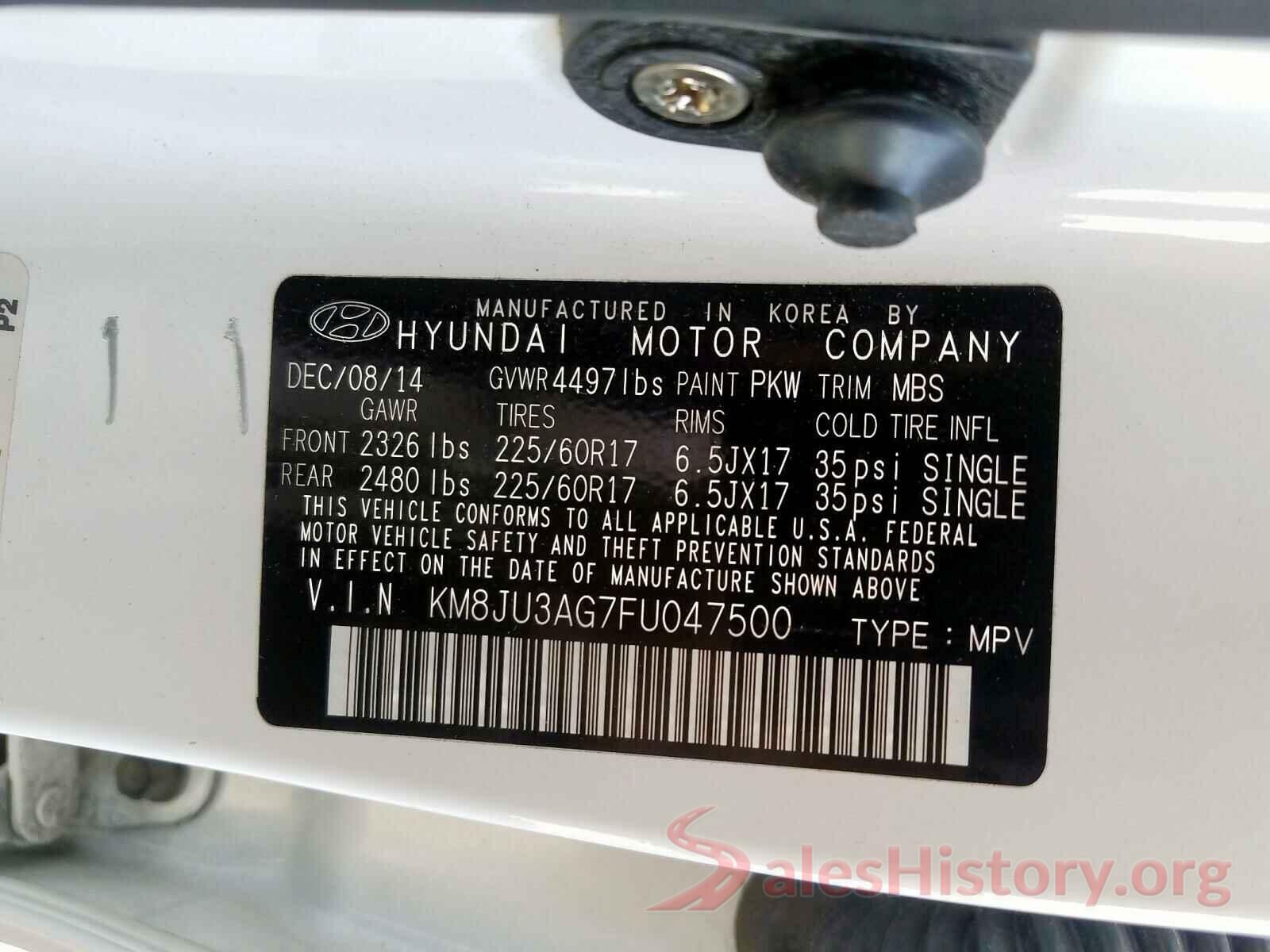 3N1CP5DVXLL513181 2015 HYUNDAI TUCSON