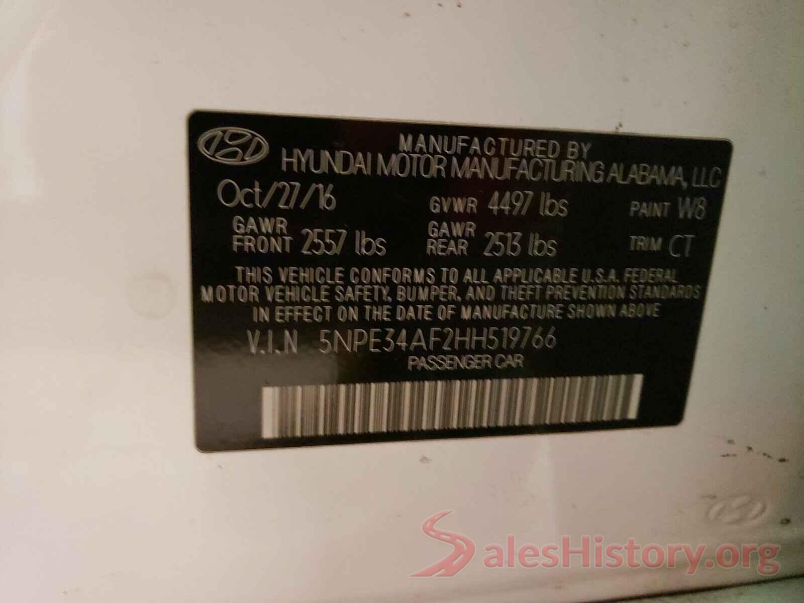 5NPE34AF2HH519766 2017 HYUNDAI SONATA