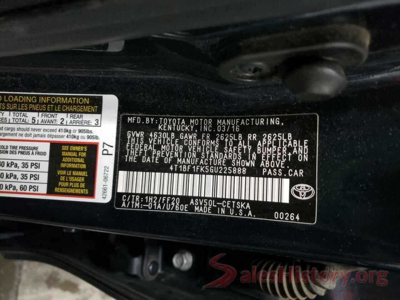 4T1BF1FK5GU225888 2016 TOYOTA CAMRY