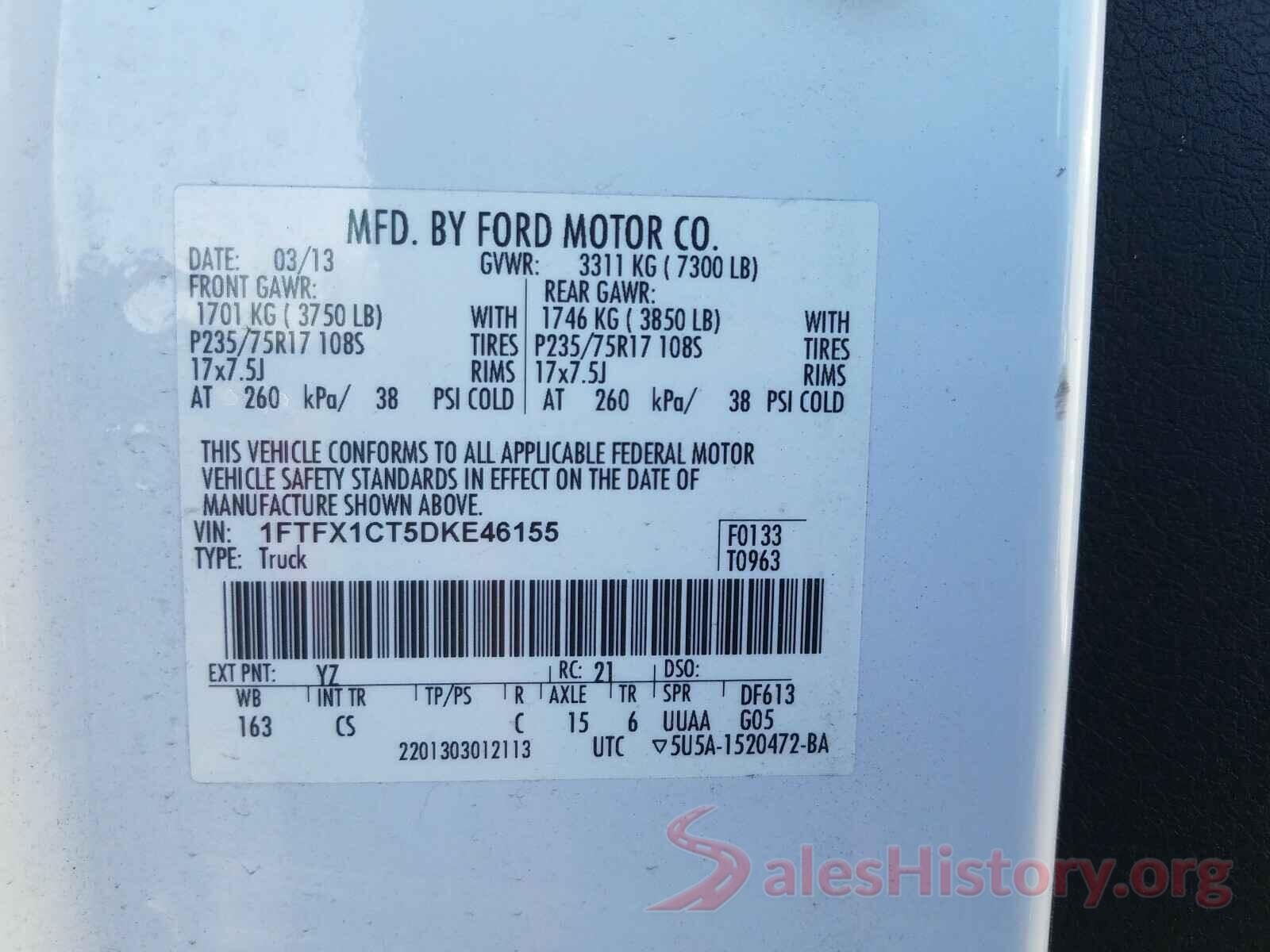 1FADP3K24GL236114 2013 FORD F150