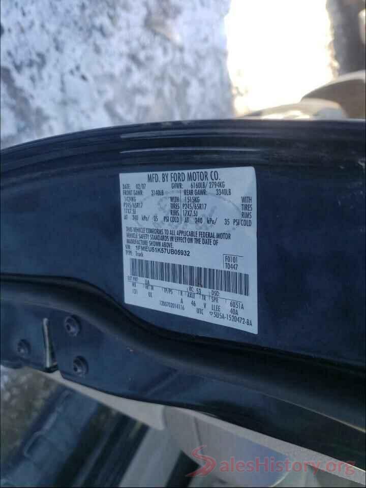 1FA6P8CFXG5264849 2007 FORD EXPLORER