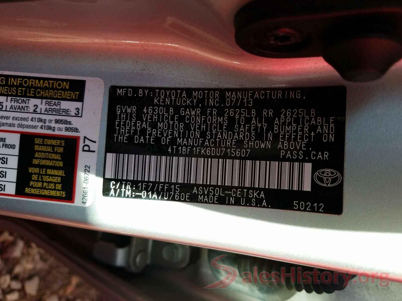 3VWD17AJ0GM397650 2013 TOYOTA CAMRY