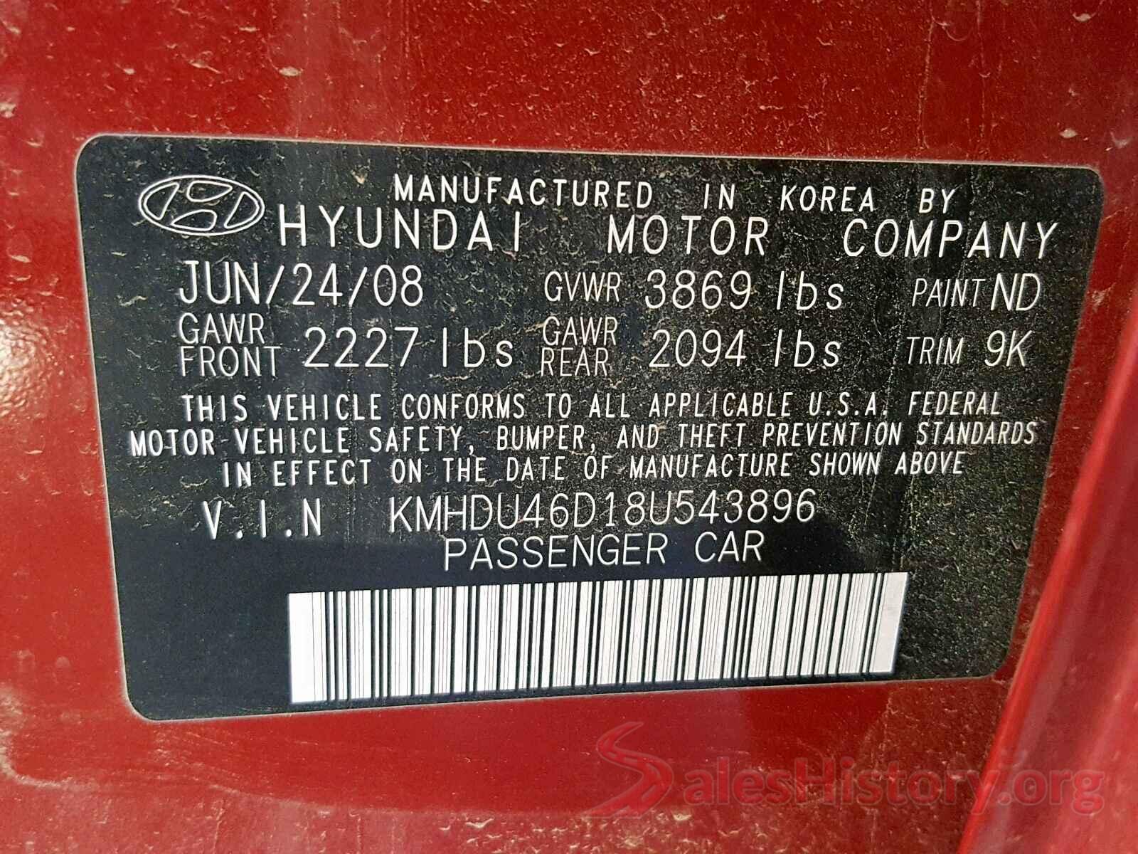 JF1GPAU67G8224799 2008 HYUNDAI ELANTRA