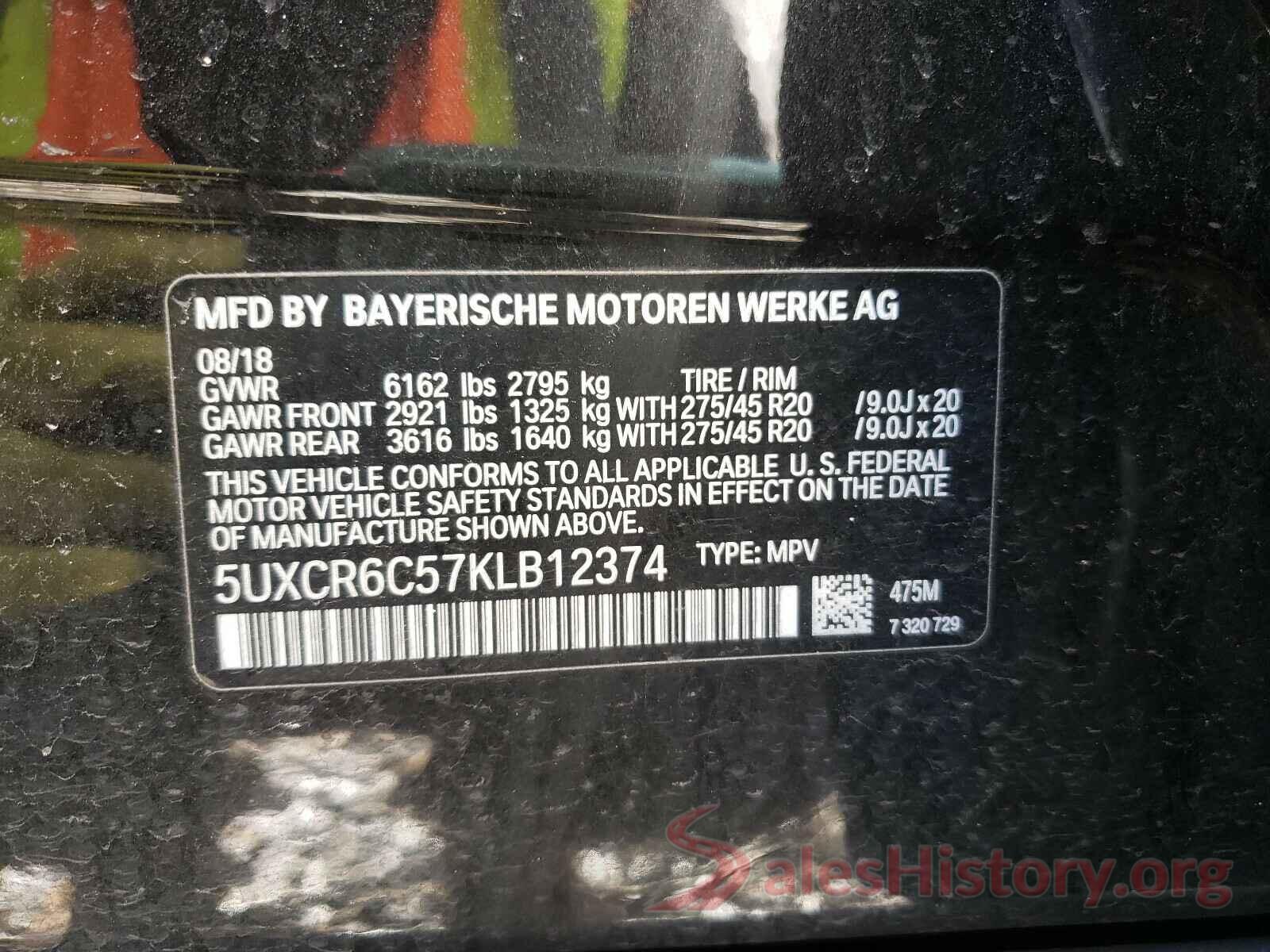 5UXCR6C57KLB12374 2019 BMW X5