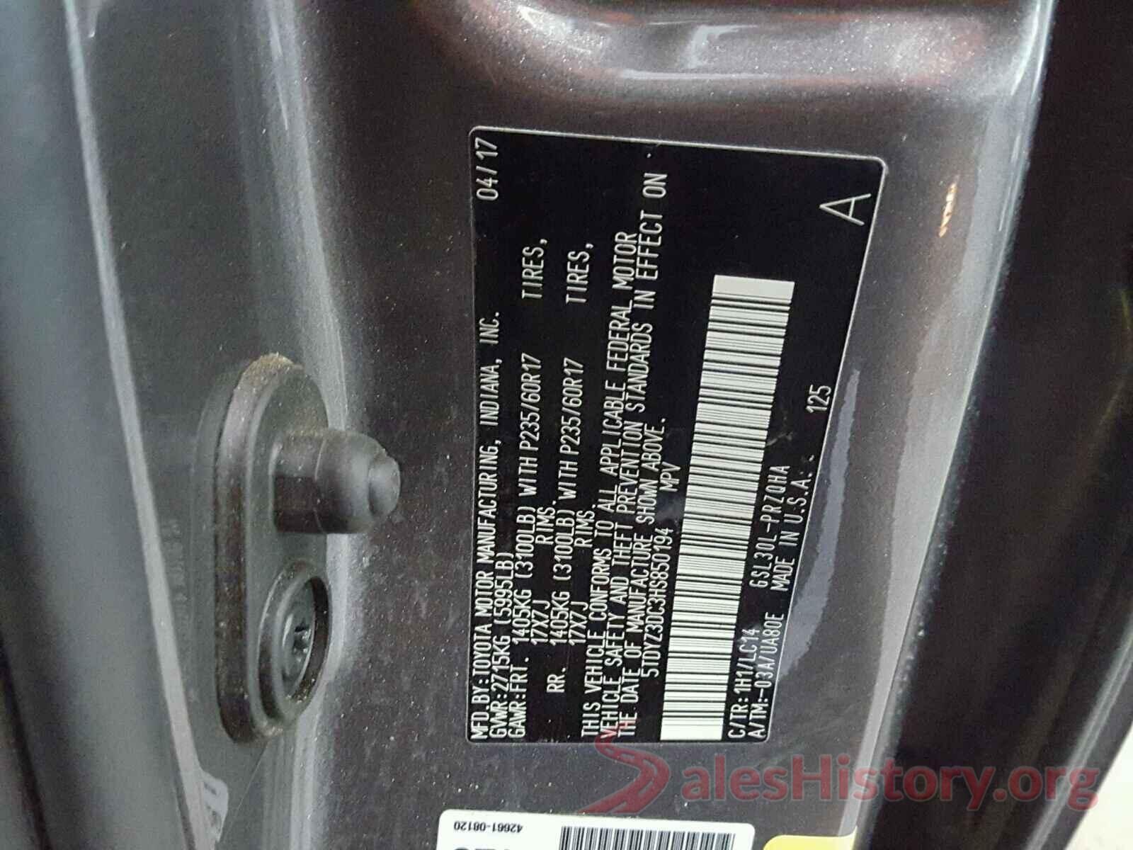 3VWL17AJ2HM213242 2017 TOYOTA SIENNA