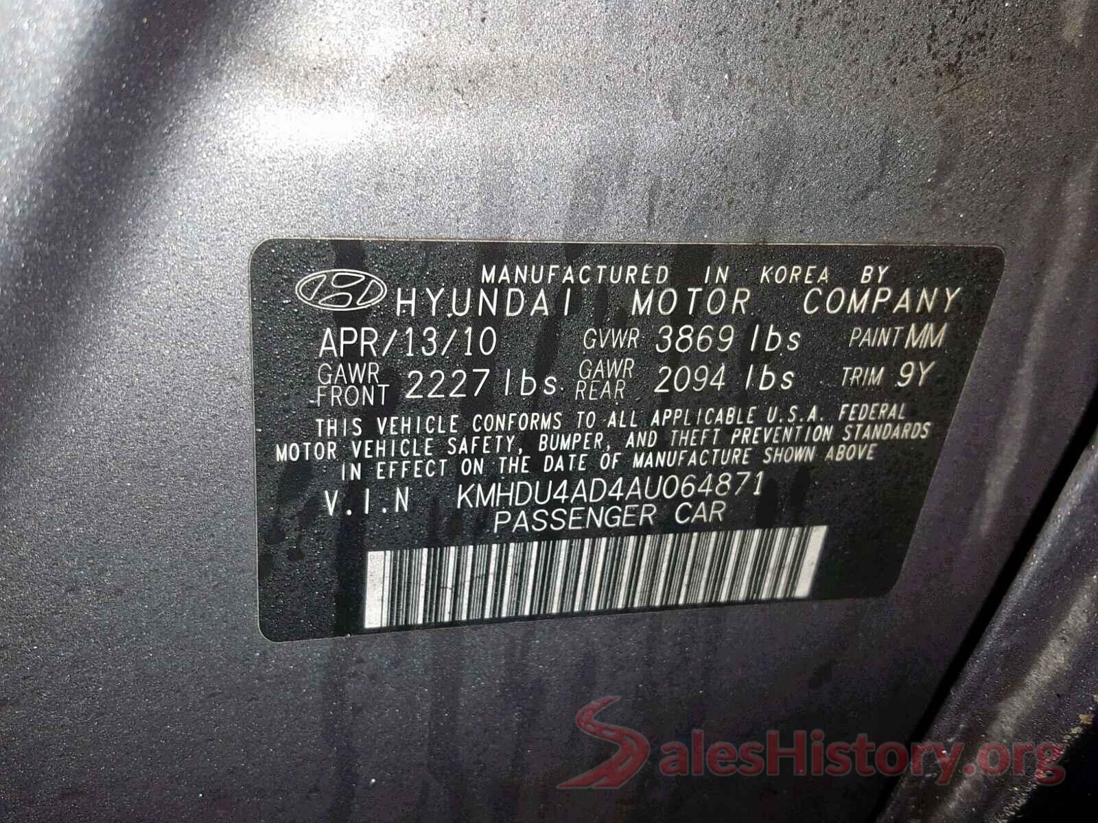 3VV3B7AX5JM215451 2010 HYUNDAI ELANTRA