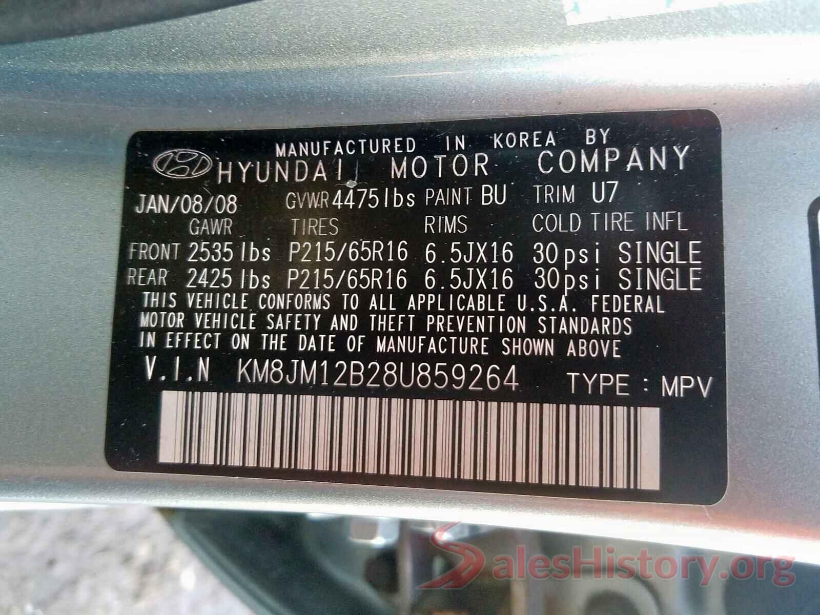 JTHHA5BC4G5001331 2008 HYUNDAI TUCSON