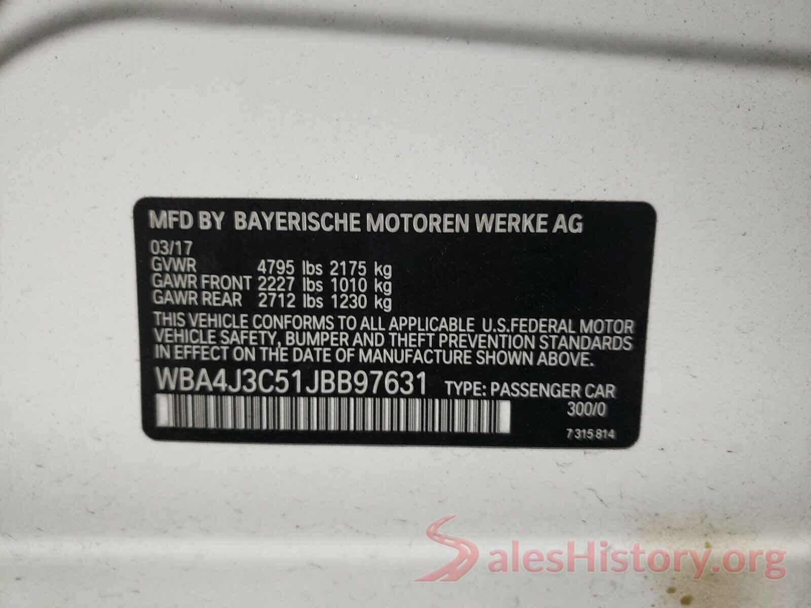 WBA4J3C51JBB97631 2018 BMW 4 SERIES