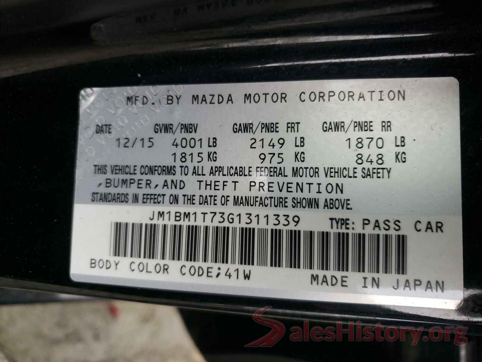 JM1BM1T73G1311339 2016 MAZDA 3