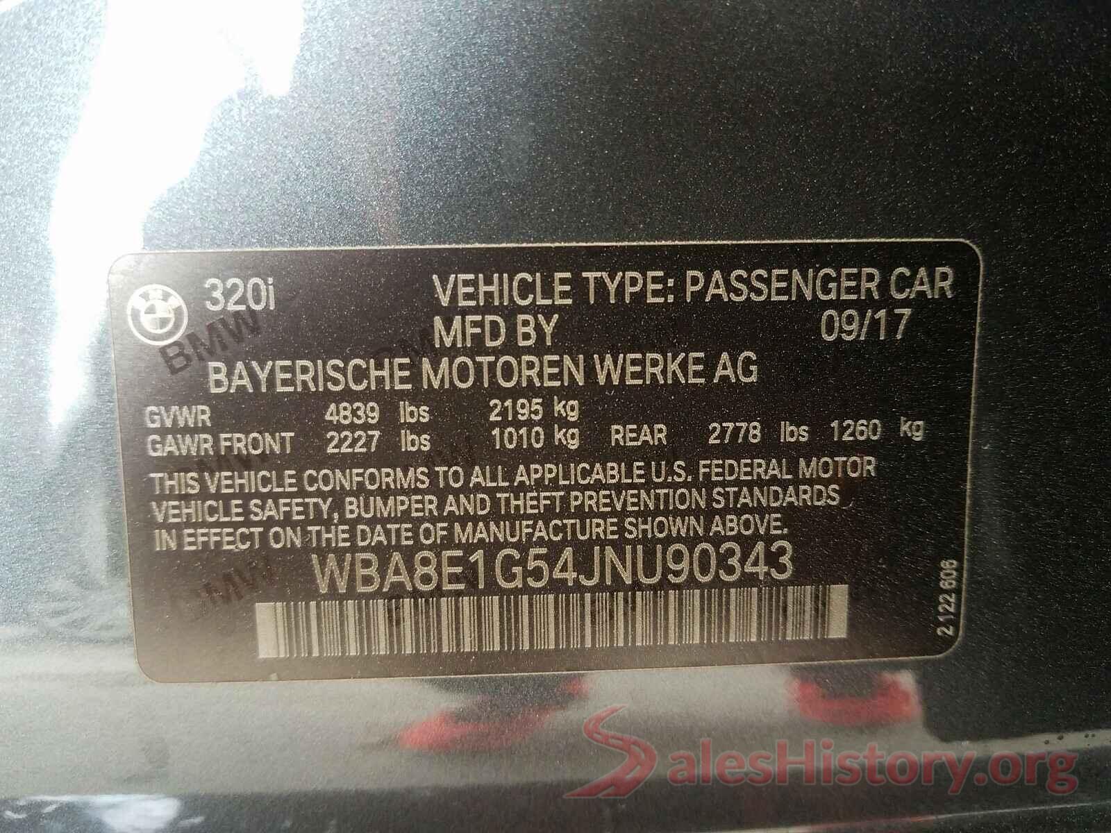 WBA8E1G54JNU90343 2018 BMW 3 SERIES