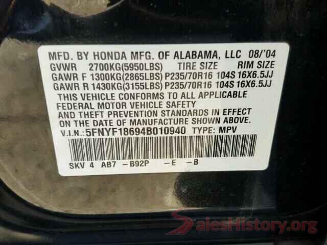 JTJBM7FX8J5194966 2004 HONDA PILOT