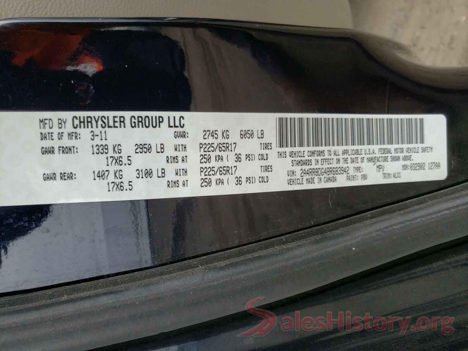 2HGFC2F53GH559937 2011 CHRYSLER MINIVAN