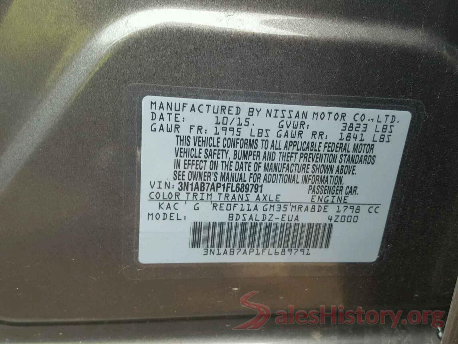 4T1B61HK5KU754327 2015 NISSAN SENTRA