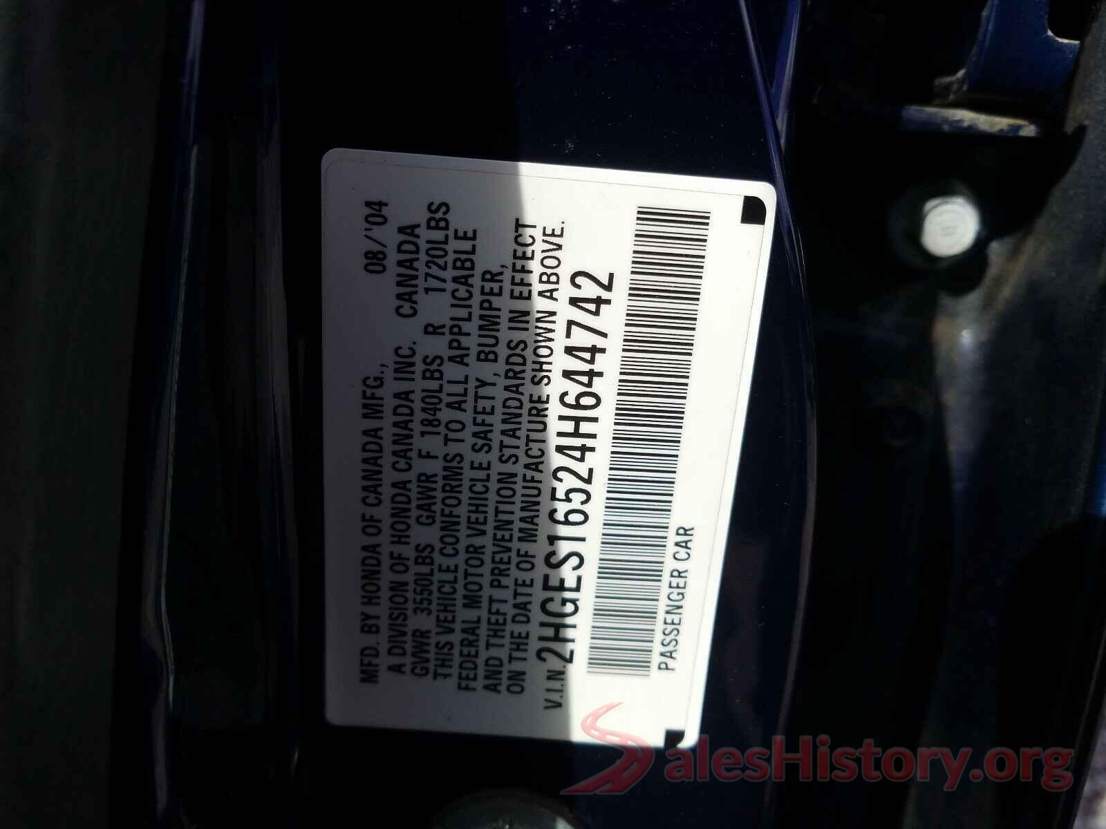 4T1B11HK2KU227294 2004 HONDA CIVIC