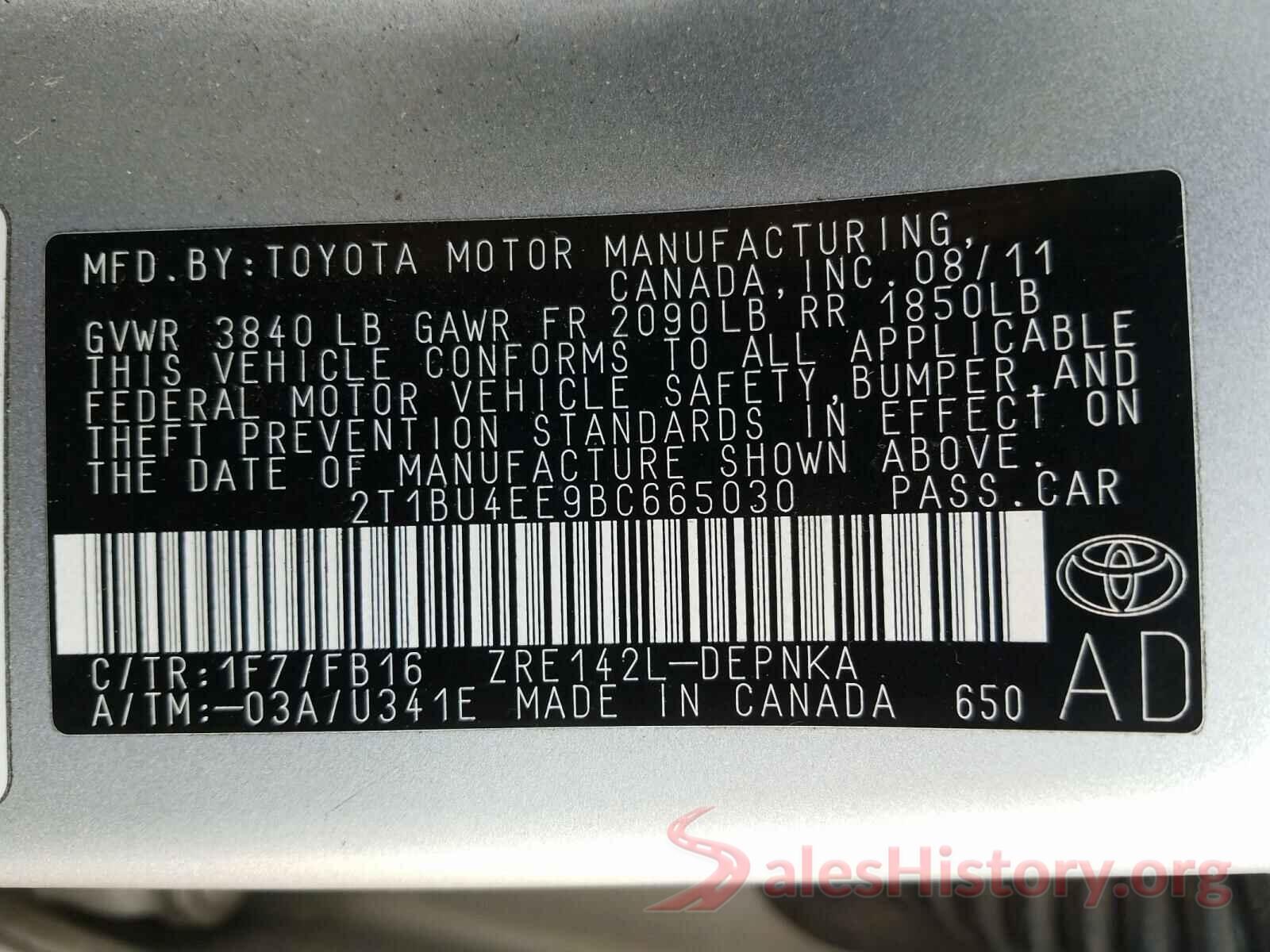 2T3K1RFV0LW062026 2011 TOYOTA COROLLA