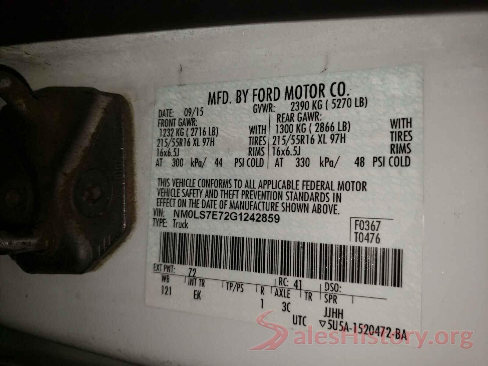 NM0LS7E72G1242859 2016 FORD TRANSIT CO