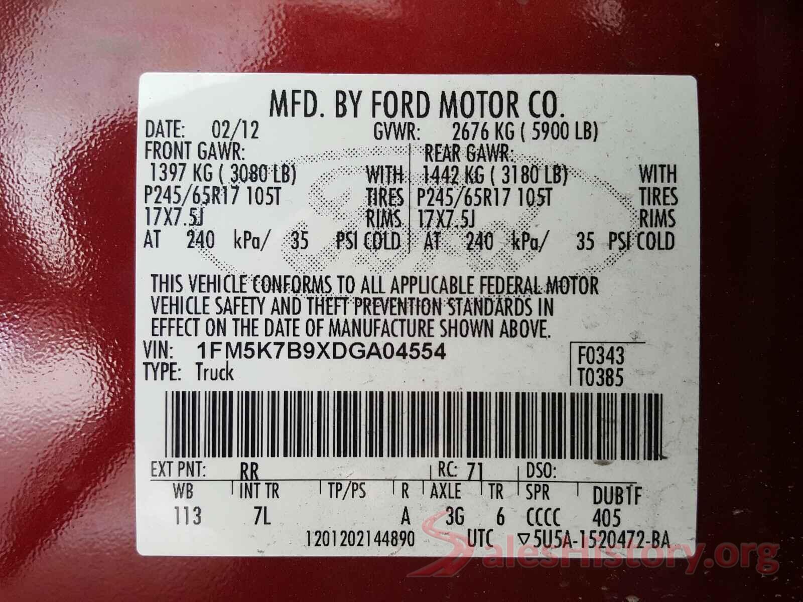 3MZBN1U78JM238603 2013 FORD EXPLORER