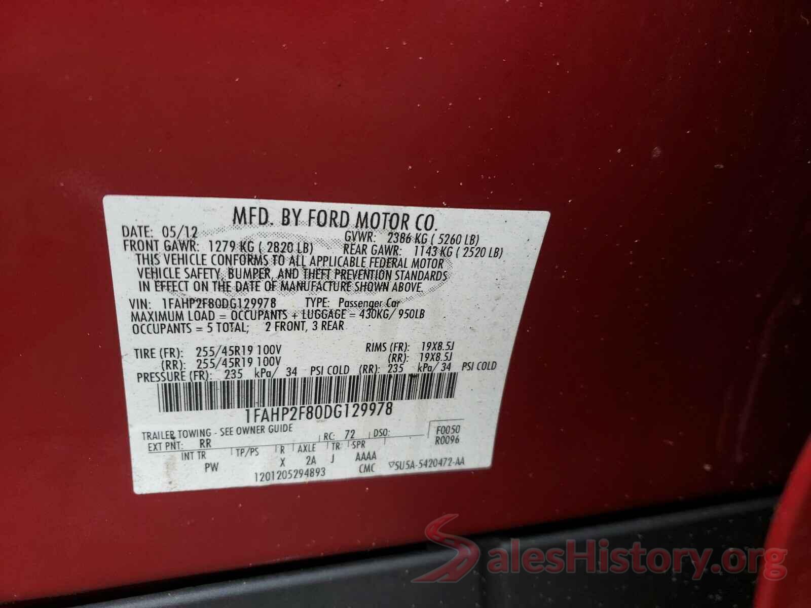 1FAHP2F80DG129978 2016 FORD TAURUS