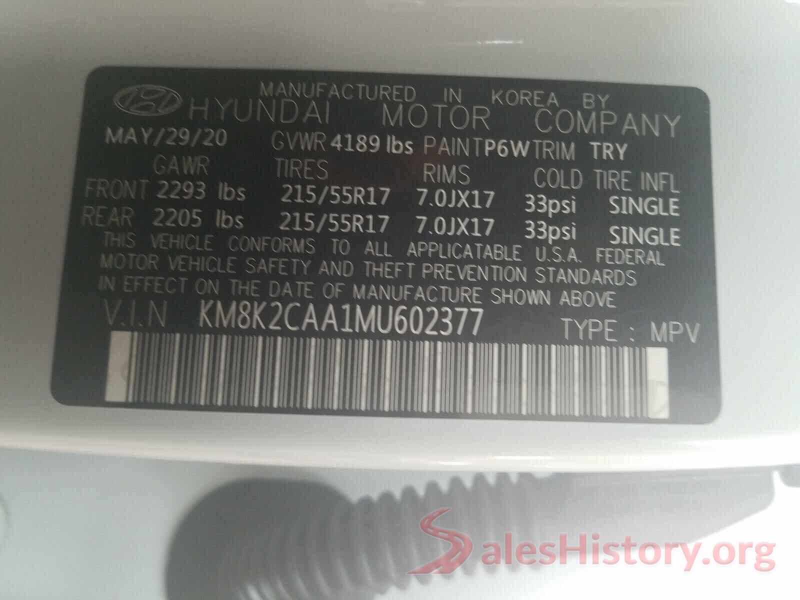 KM8K2CAA1MU602377 2021 HYUNDAI KONA