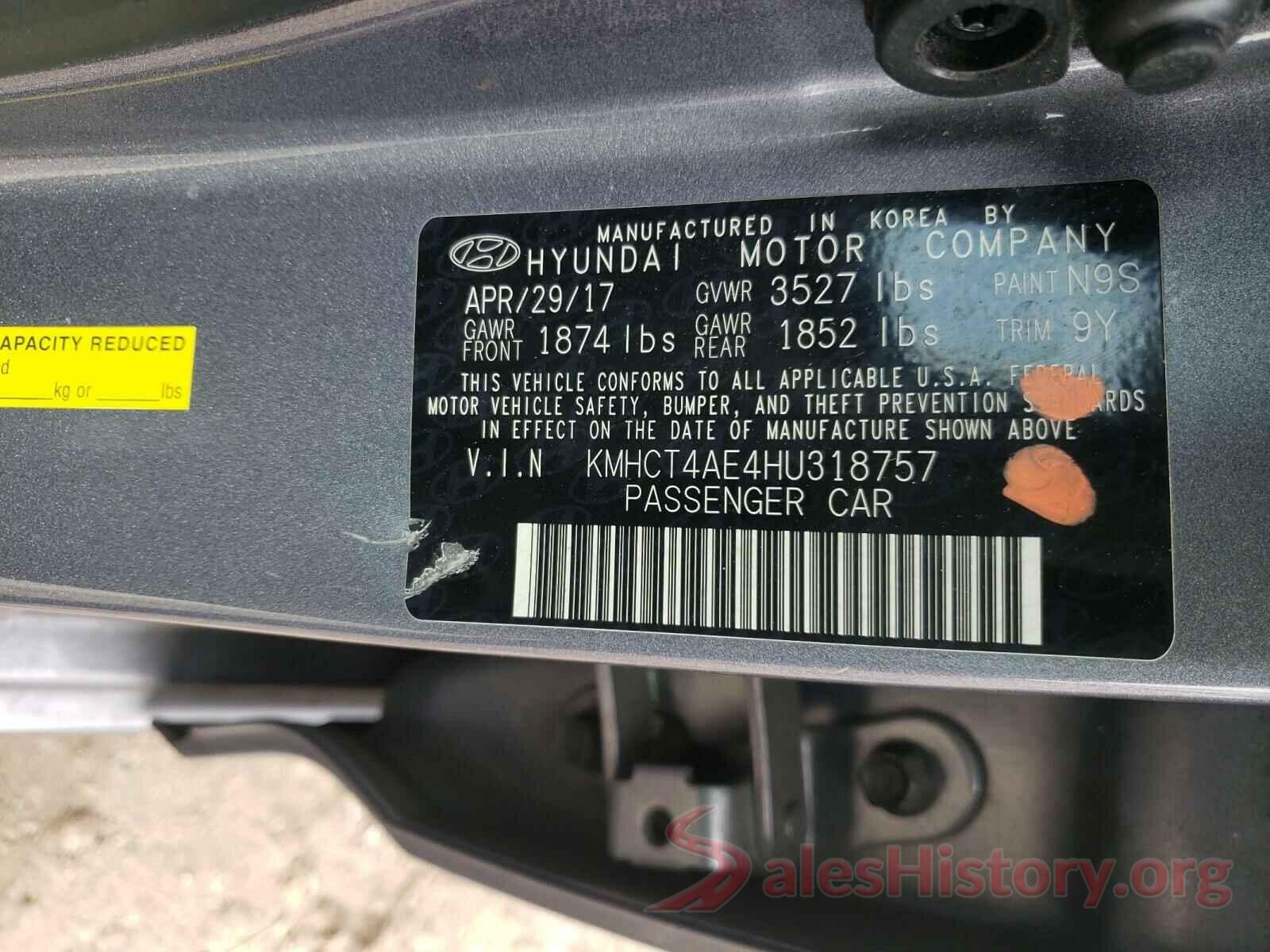 KMHCT4AE4HU318757 2017 HYUNDAI ACCENT